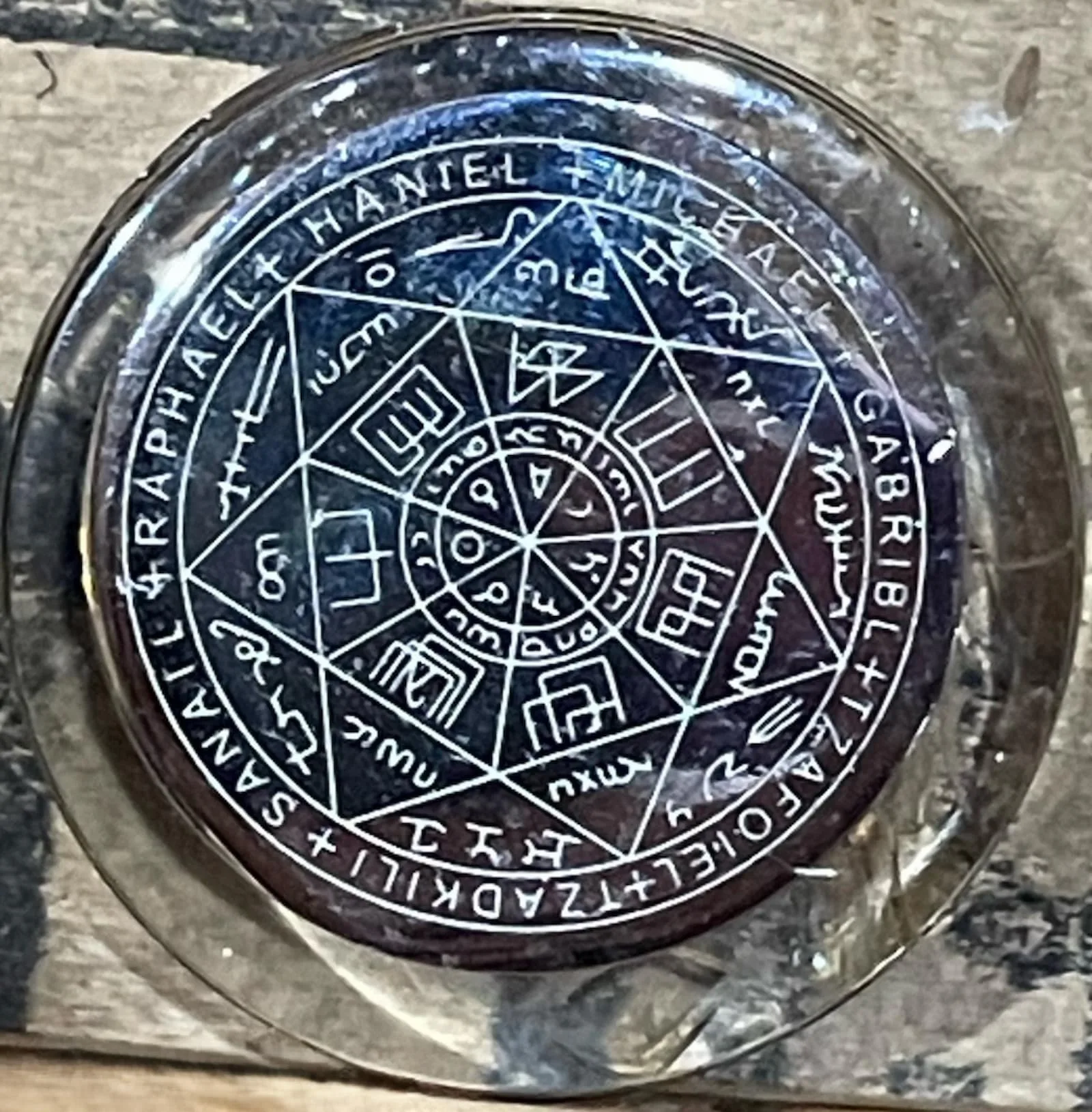 Orgonite de Poche 7 Archanges Sceau Argenté