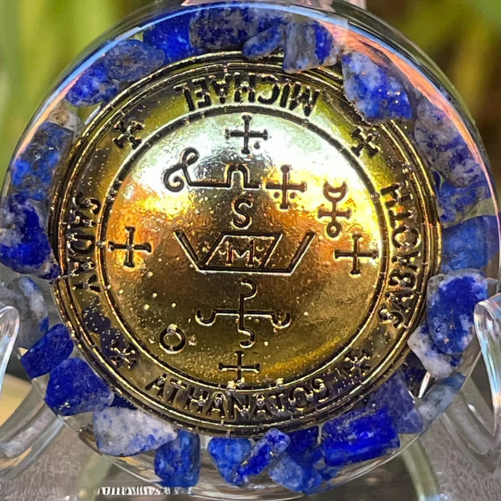 Orgonite de Poche Archange Michael Sceau Doré