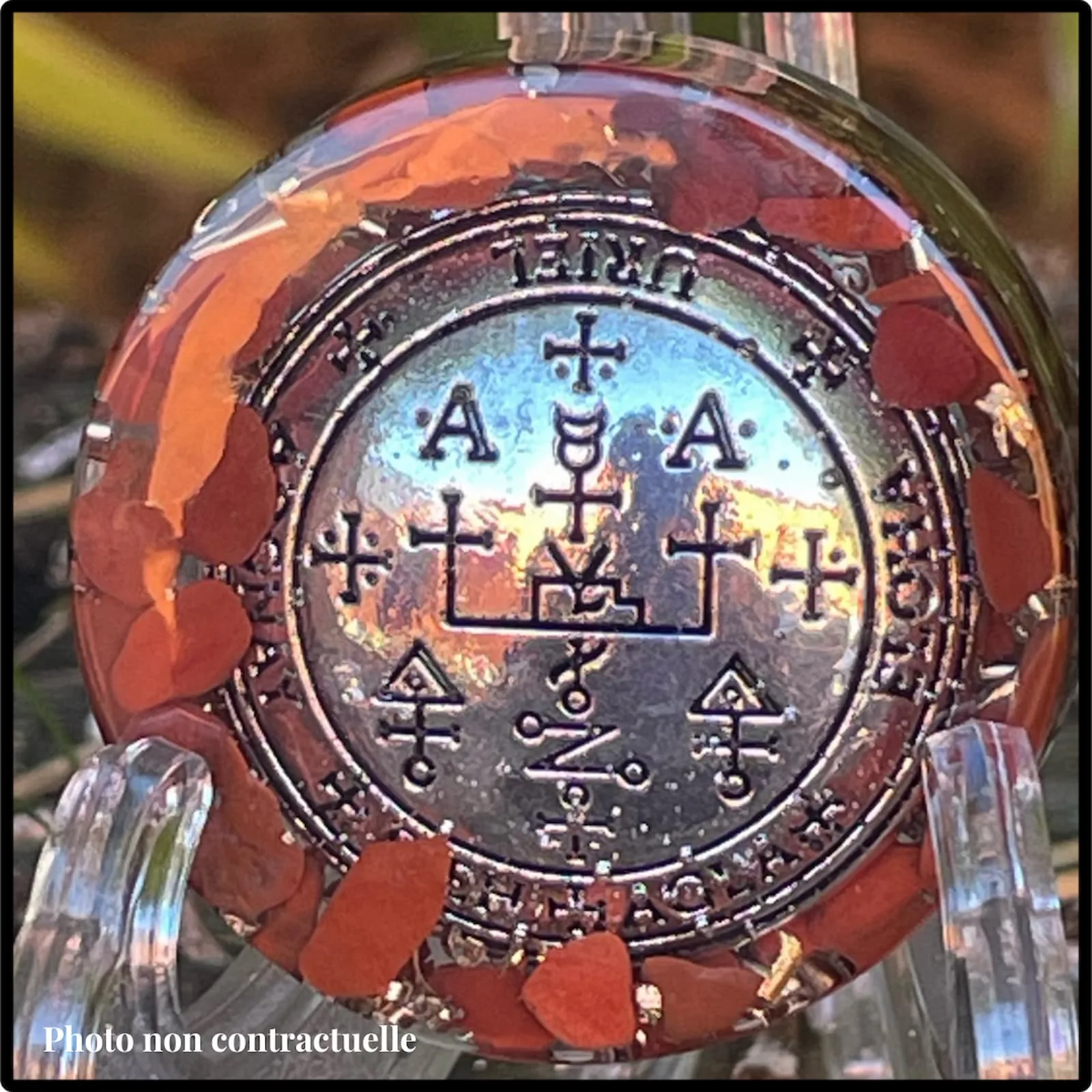 Orgonite de Poche Archange Uriel Sceau Argenté