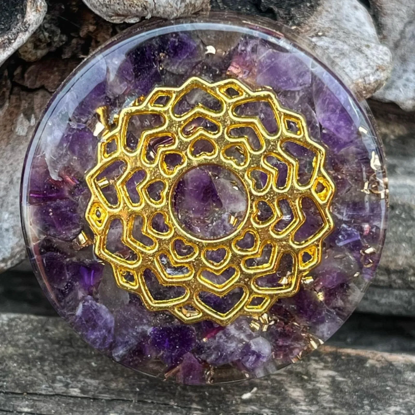 Orgonite de Poche chakra Couronne