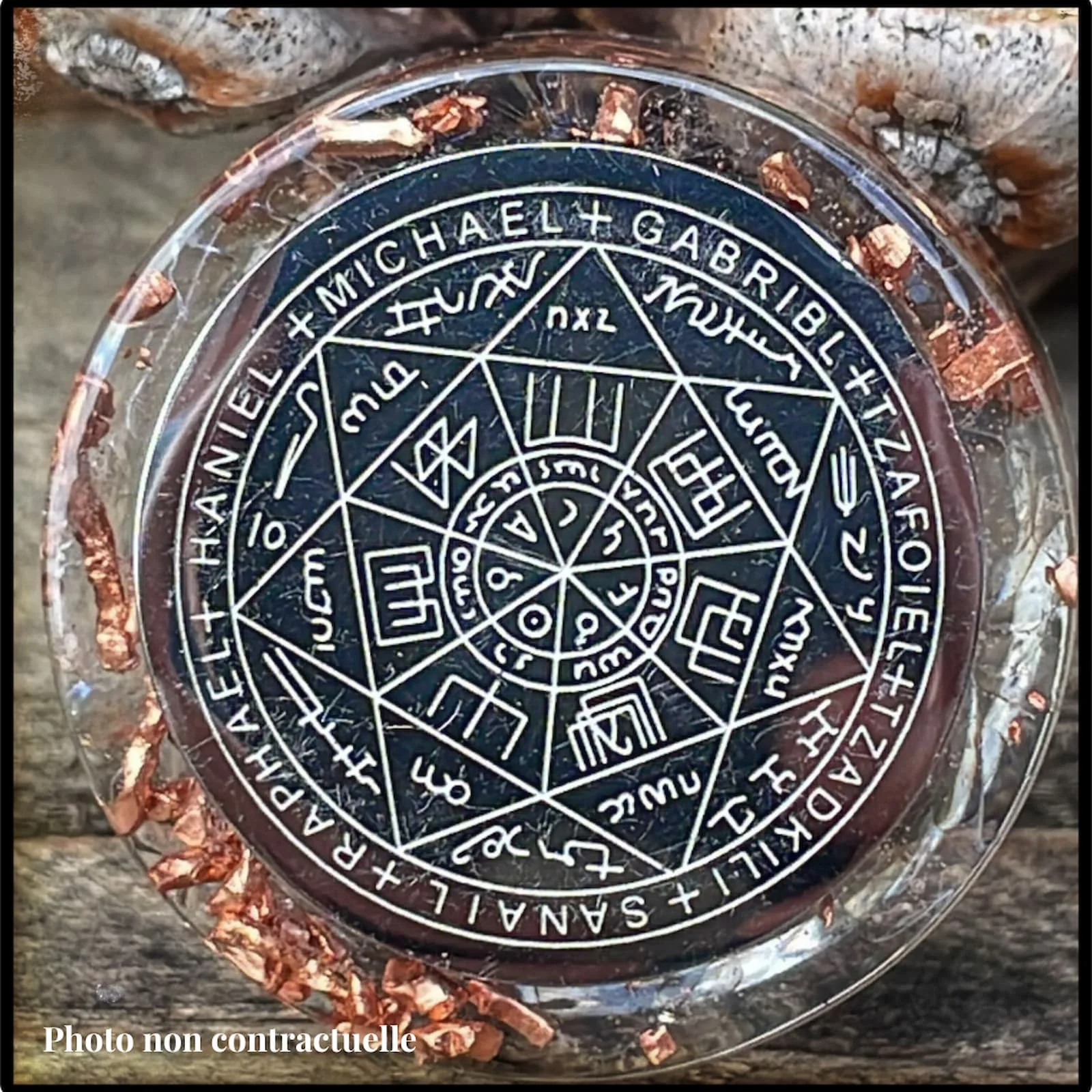 Orgonite de poche 7 Archanges Sceau Doré