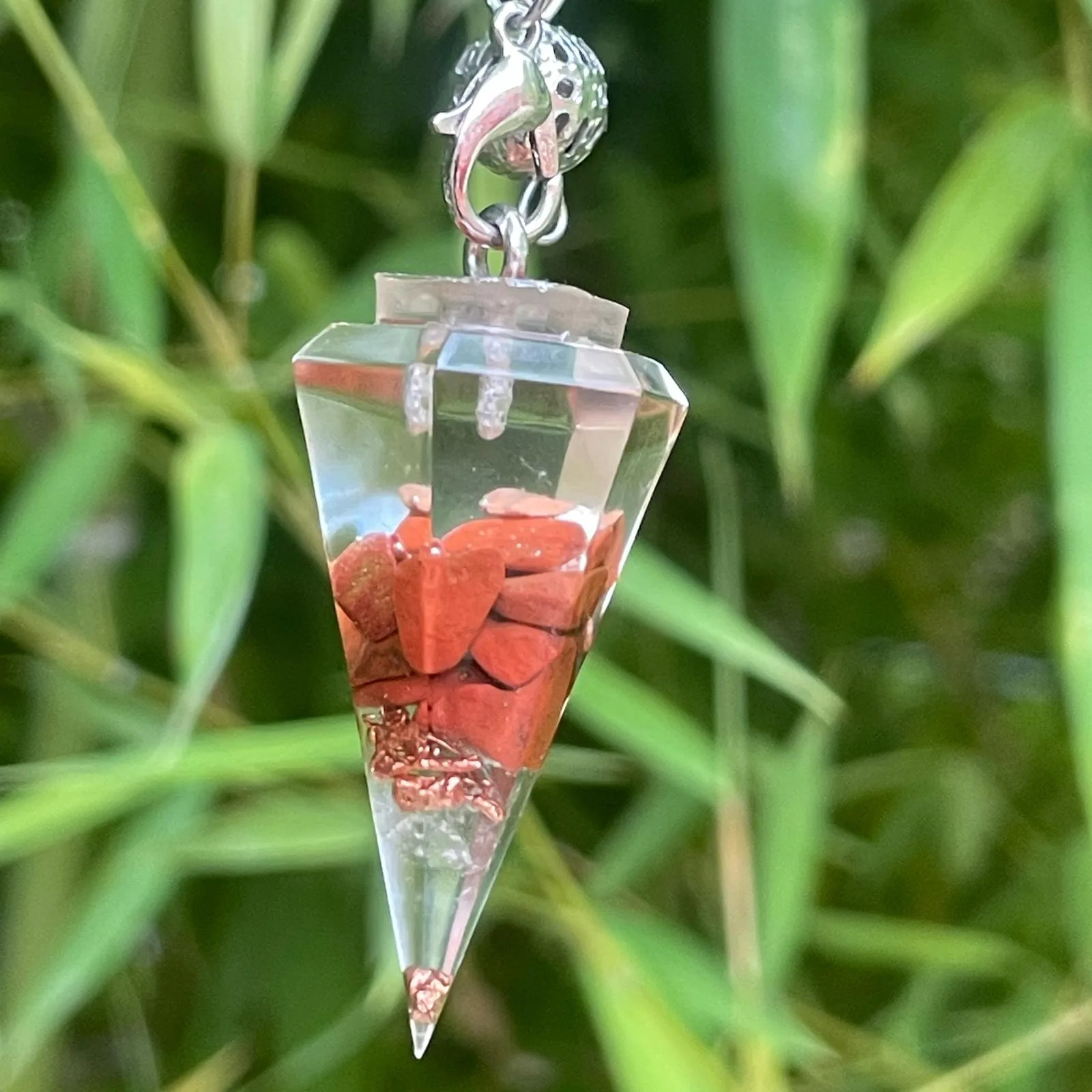 pendule orgonite Jaspe Rouge