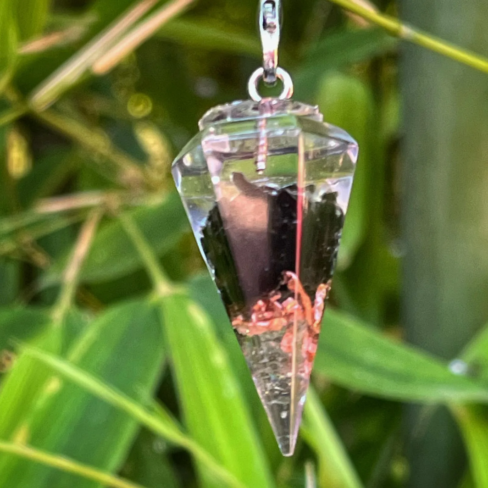 pendule orgonite Obsidienne