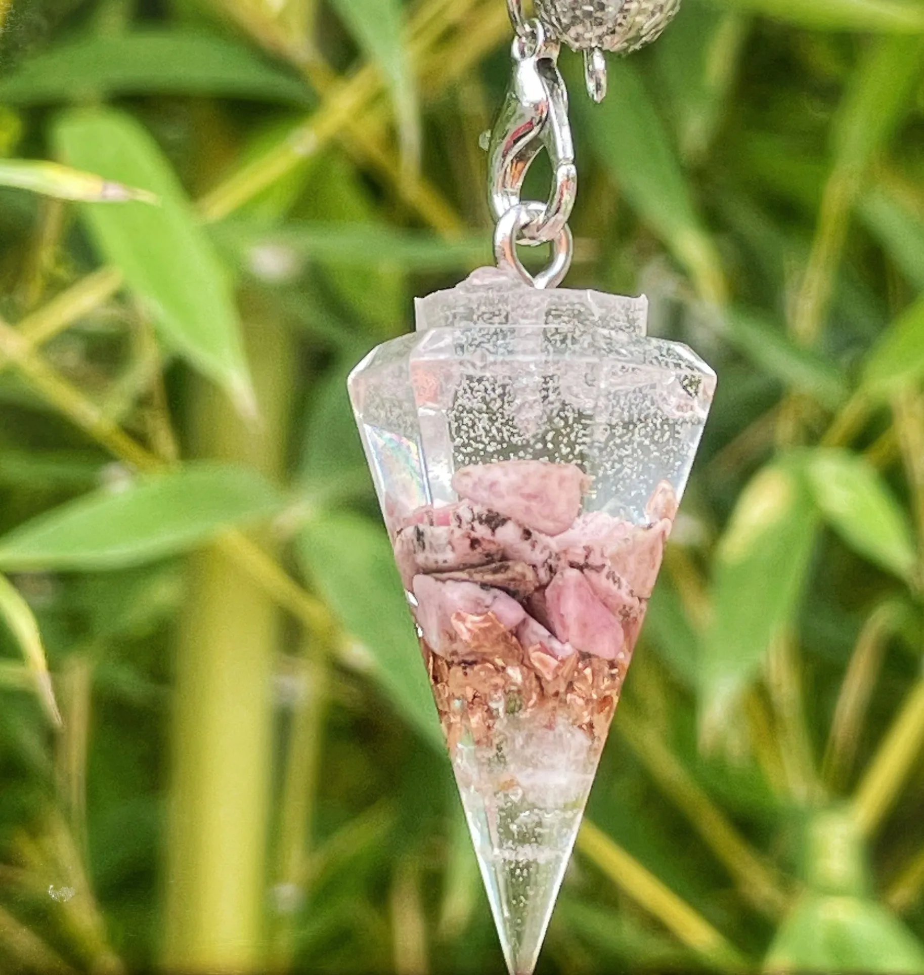 pendule orgonite Rhodonite