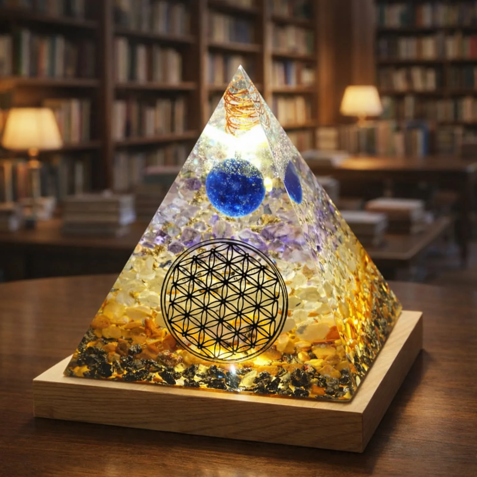Pyramide orgonite personnalisée décor-intérieur