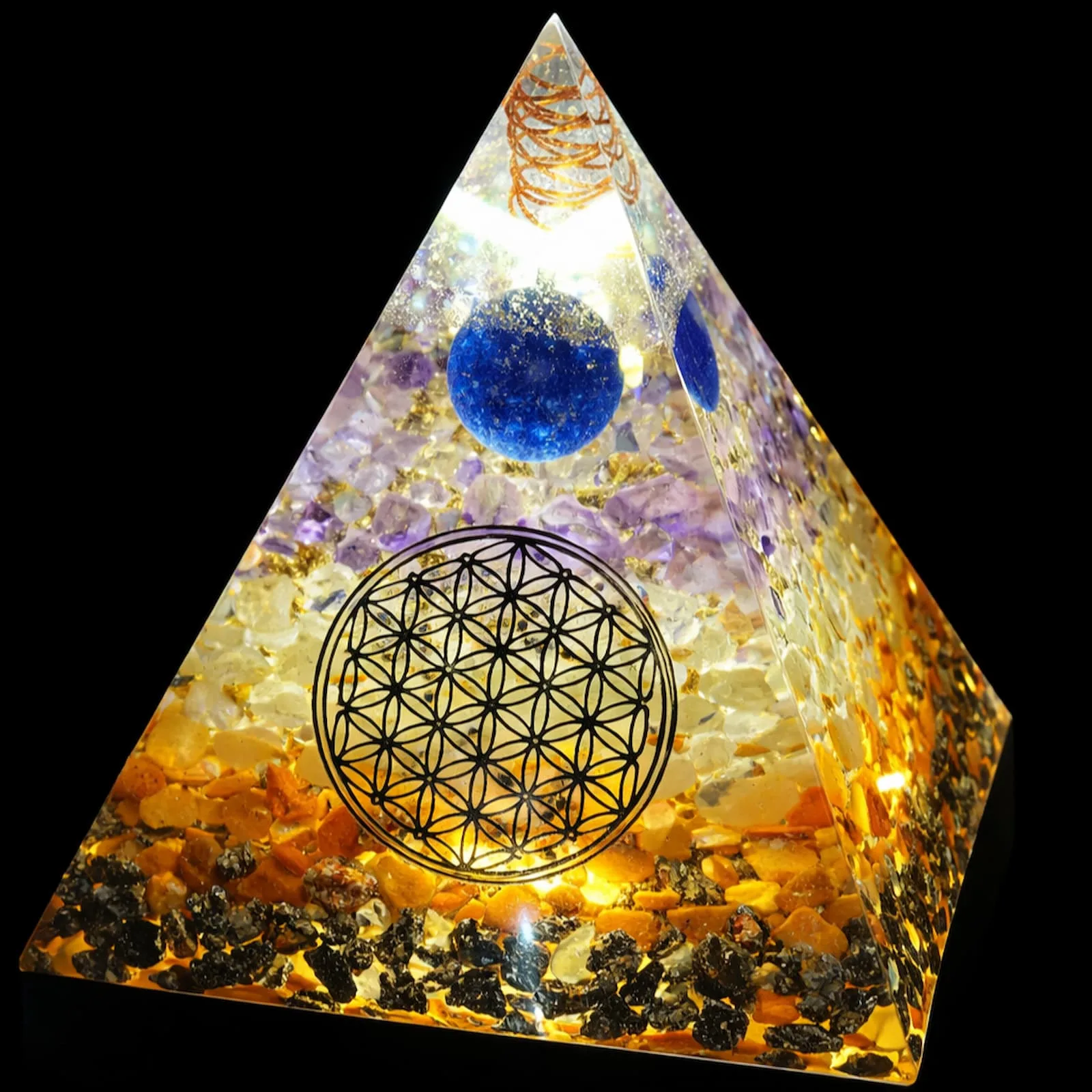 Pyramide orgonite personnalisée