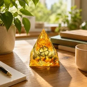 Pyramide orgonite compacte pour espace réduit