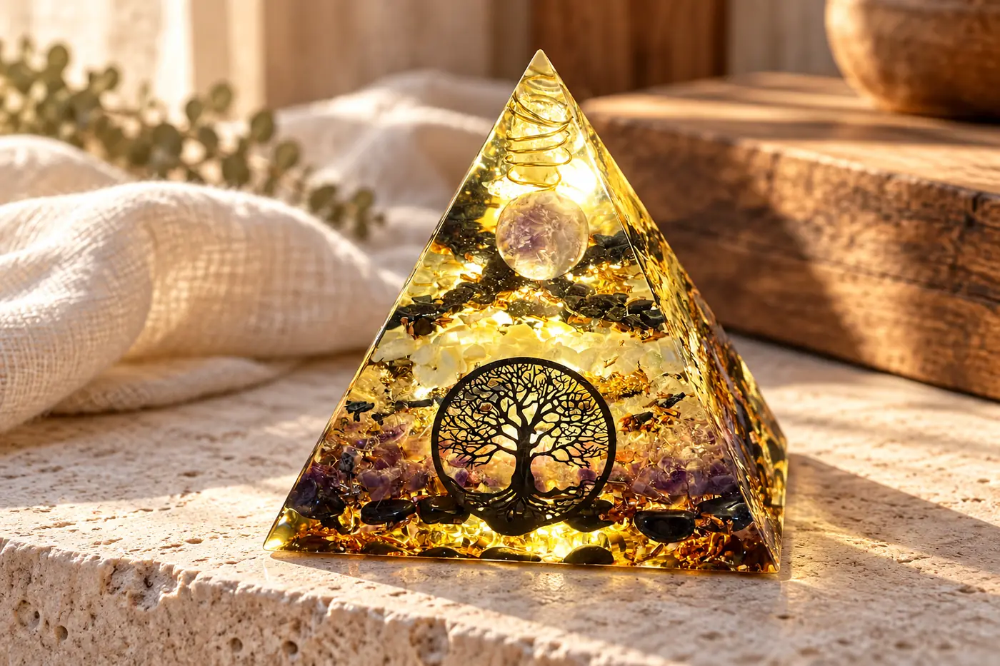 Associations de pierres pour orgonite selon l’intention, ambiance artisanale et vibratoire