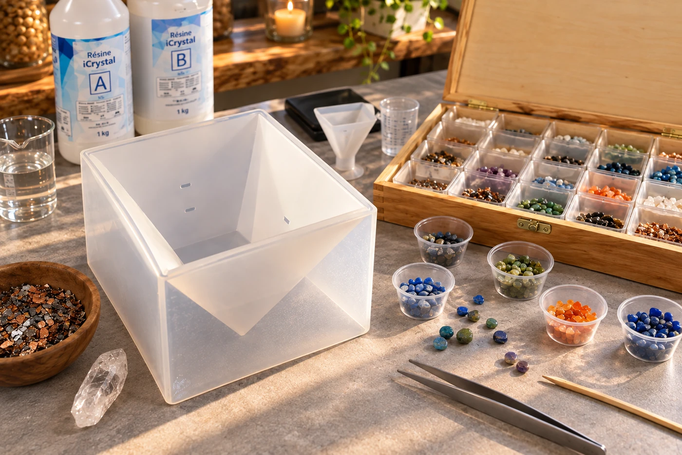 Plan de travail d’atelier pour la fabrication artisanale d’une pyramide OrgoNath